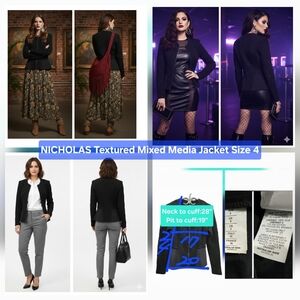 NICHOLAS Textured Mixed Media Jacket Size 4